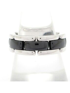 Chanel Ring 57 Ultra 18k White Gold Black Ceramic